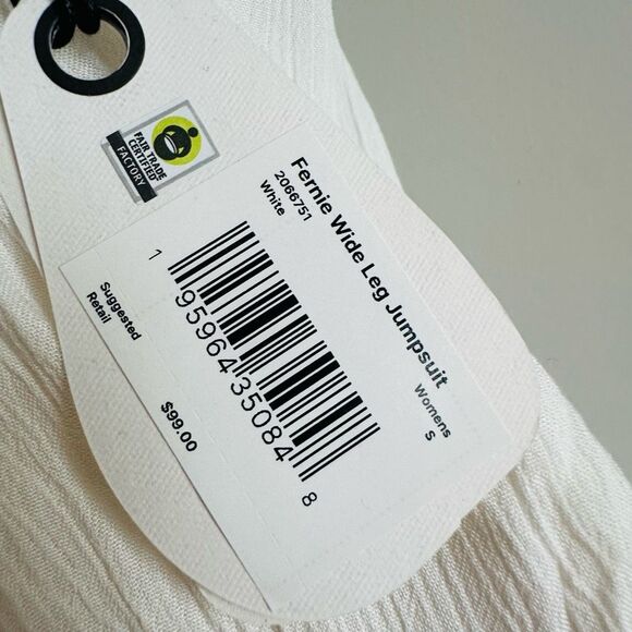 PRANA‎ Fernie Wide Leg White Jumpsuit NWT – Size Small – Adjustable Straps Modal - Picture 9 of 12
